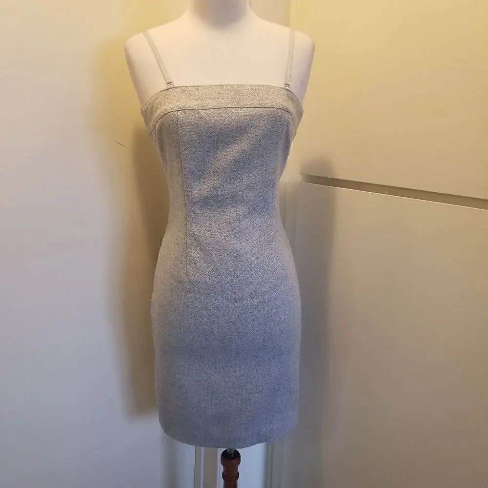 Bodycon Wool Dress with Adjustable Spaghetti Straps